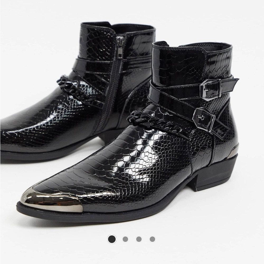 ASOS | Cuban Heel Western Chelsea Boot